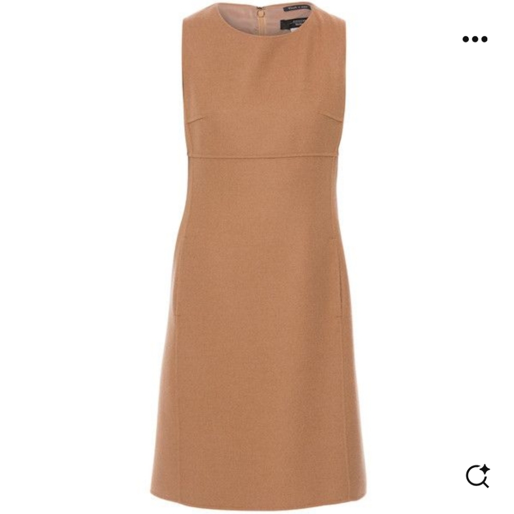 Weekend Max Mara Fulvia Camel Sleeveless Wool Dress